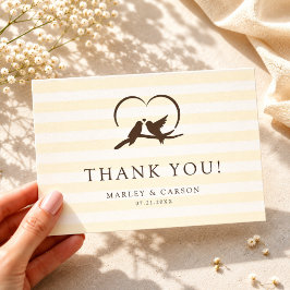 Tarjeta De Agradecimiento Preciosa boda moderna del ave del paraíso