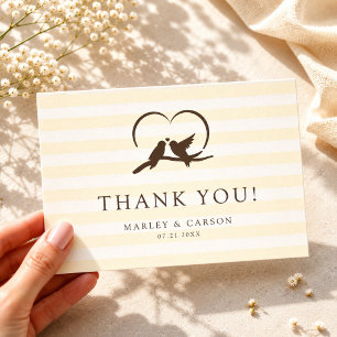 Tarjeta De Agradecimiento Preciosa boda moderna del ave del paraíso