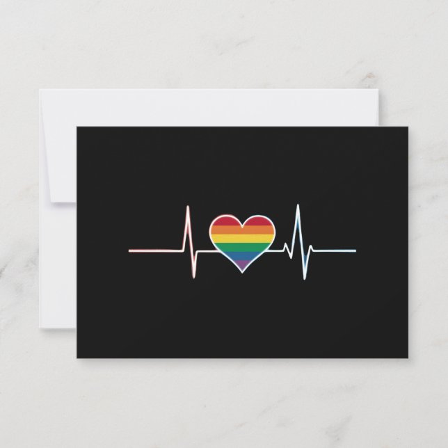 Tarjeta De Agradecimiento Precioso Orgullo Gay LGBT Latido Lesbiana Gays Amo (Anverso)
