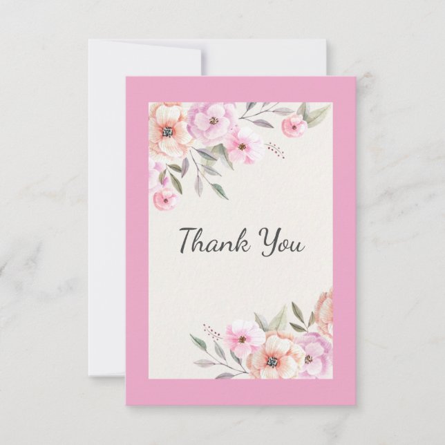 Tarjeta De Agradecimiento Preciosos Pétalos Pastel (Anverso)