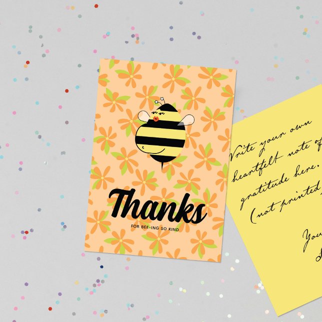 Tarjeta De Agradecimiento Pregnant Mom Bee Orange Floral (Subido por el creador)