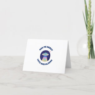 Tarjeta De Agradecimiento Pregúntame sobre gatos y extraterrestres