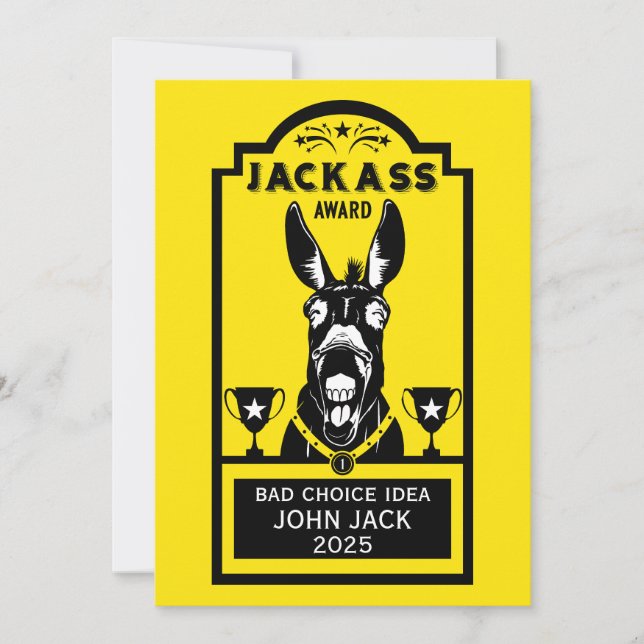 Tarjeta De Agradecimiento Premio Jackass (Anverso)