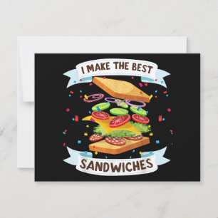 Tarjeta De Agradecimiento Preparo Los Mejores Sandwiches Vestido para Amante