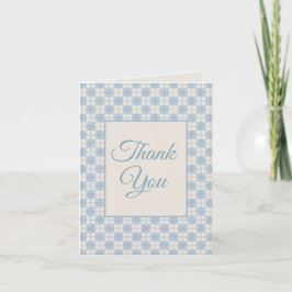 Tarjeta De Agradecimiento Preppy Blue Plaid Baby Shower Thank You 