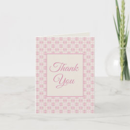 Tarjeta De Agradecimiento Preppy Pink Plaid Baby Shower Thank You 