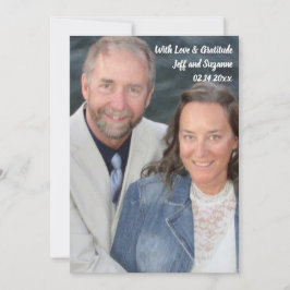 Tarjeta De Agradecimiento Presupuesto de Letra a Mano de Foto de Boda de Agr