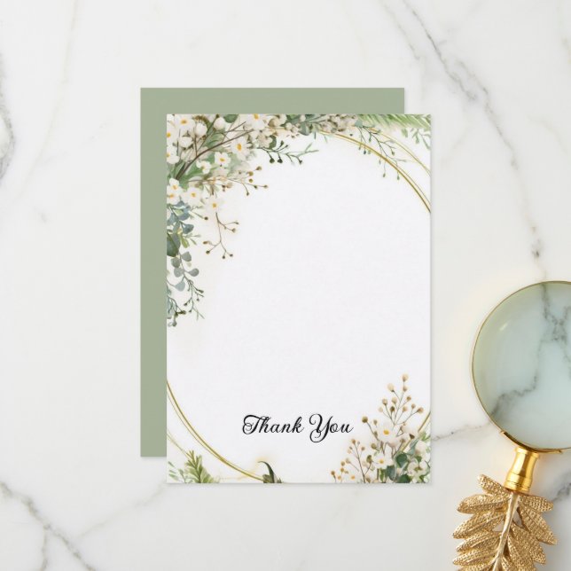 Tarjeta De Agradecimiento Presupuesto Flores Púrpuras Bridal Shower de Bridg (Anverso/Reverso In Situ)