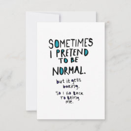 Tarjeta De Agradecimiento Pretend to be normal