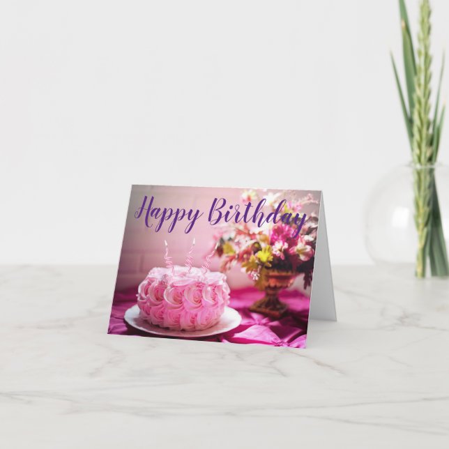 Tarjeta De Agradecimiento Pretty Happy Birthday Card (Anverso)