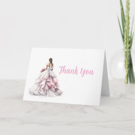 Tarjeta De Agradecimiento Pretty in Pink Bridal Shower Thank You Card