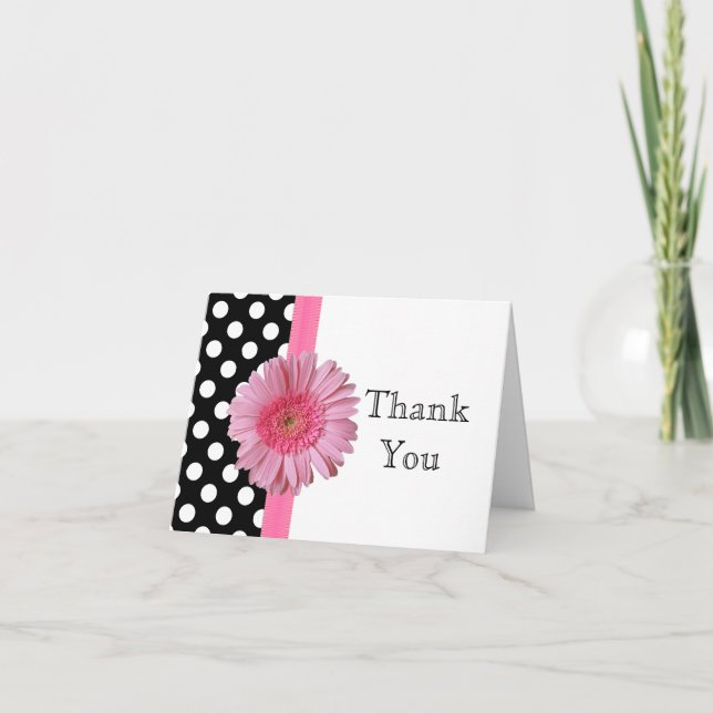 Tarjeta de agradecimiento Pretty Pink Gerber Daisy (Anverso)