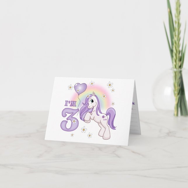 Tarjeta De Agradecimiento Pretty Pony 3rd Birthday Fill-in Invitations (Anverso)