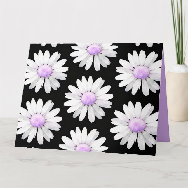 Tarjeta De Agradecimiento Pretty Purple Dotted Daisy's (personalize) (Anverso)