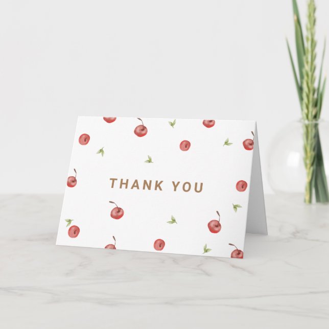 Tarjeta De Agradecimiento Primavera acuarela Cherry Sweet Baby Shower (Anverso)