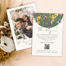 Tarjeta De Agradecimiento Primavera Caída Boho Flor silvestre Bloom Whimsica