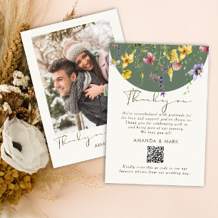 Tarjeta De Agradecimiento Primavera Caída Boho Flor silvestre Bloom Whimsica