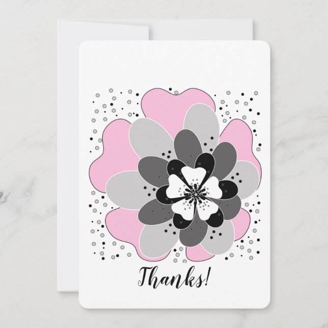 Tarjeta De Agradecimiento Primavera de las flores rosadas (Anverso)