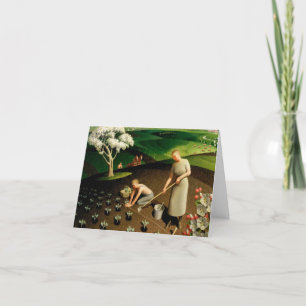 Tarjeta De Agradecimiento Primavera en el país por Grant Wood