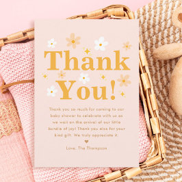 Tarjeta De Agradecimiento Primavera floral rosa Beber ducha