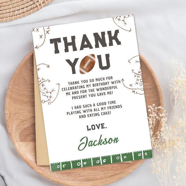 Tarjeta De Agradecimiento Primer año de fútbol por cumpleaños (Subido por el creador)