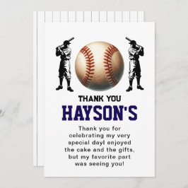 Tarjeta De Agradecimiento Primer año en el Béisbol Fiesta de cumpleaños