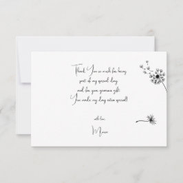 Tarjeta De Agradecimiento Primer cumpleaños de Dandelion