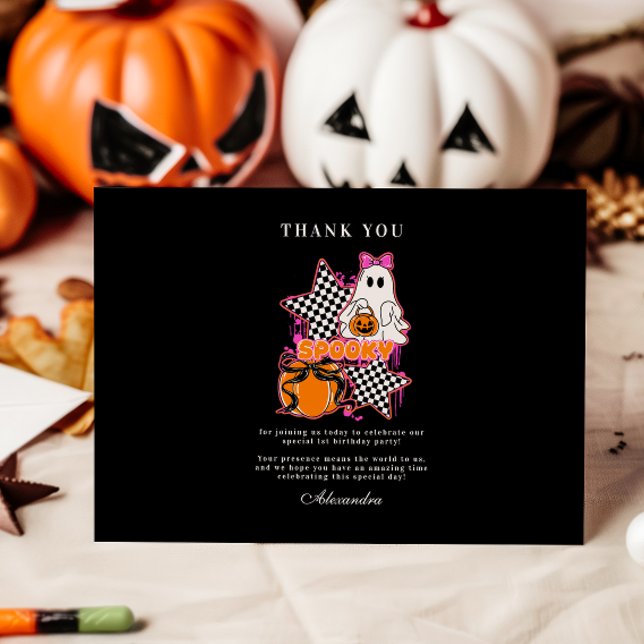 Tarjeta De Agradecimiento Primer cumpleaños de Ghost Halloween controlado (Subido por el creador)