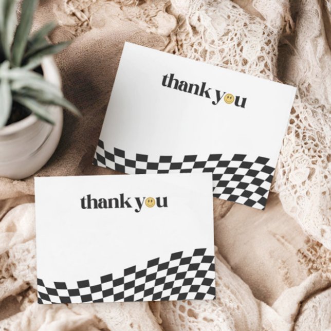 Tarjeta De Agradecimiento Primer cumpleaños de Guay One Boy llamado retro (Subido por el creador)