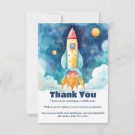 Tarjeta De Agradecimiento Primer cumpleaños de los planetas del espacio ultr