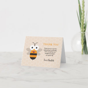 Tarjeta De Agradecimiento Primer cumpleaños de niña 1er Bee-Day Abeja linda