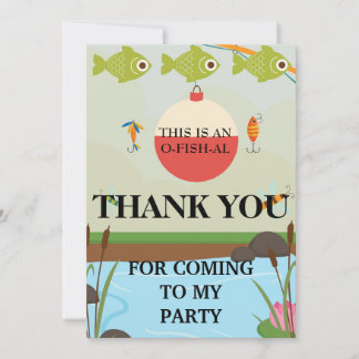 Tarjeta De Agradecimiento Primer cumpleaños de O-FISH-AL