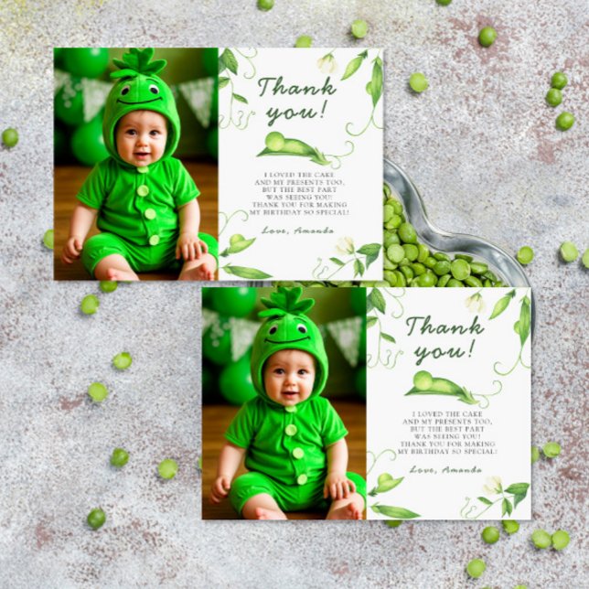 Tarjeta De Agradecimiento Primer cumpleaños de One Sweet Pea (Subido por el creador)