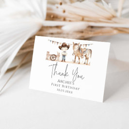 Tarjeta De Agradecimiento Primer cumpleaños de Rodeo Boy