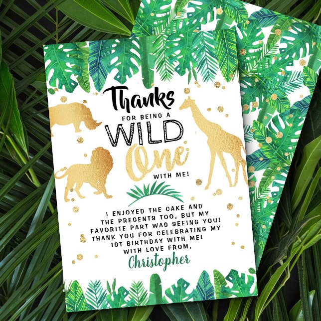 Tarjeta De Agradecimiento Primer cumpleaños de Wild One Boys (Subido por el creador)