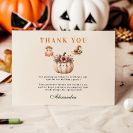 Tarjeta De Agradecimiento Primer cumpleaños del Boho Rainbow Spooky