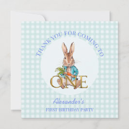 Tarjeta De Agradecimiento Primer cumpleaños del personalizado Pedro el conej