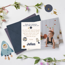 Tarjeta De Agradecimiento Primer cumpleaños, ¡primera órbita alrededor del s