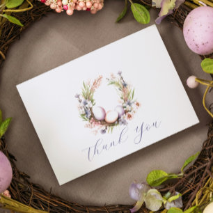 Tarjeta De Agradecimiento Primer cumpleaños Wreath de Huevos Florales de P