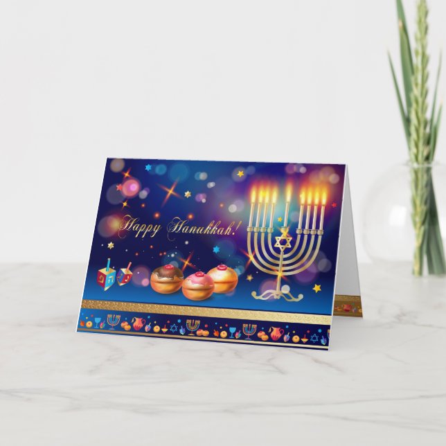 Tarjeta De Agradecimiento Primer Fiesta del Festival de las Velas de Hanukka (Anverso)