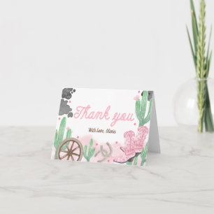 Tarjeta De Agradecimiento Primer Rodeo Boho Salvaje Oeste Gracias