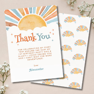 Tarjeta De Agradecimiento Primer viaje alrededor del cumpleaños del Sol