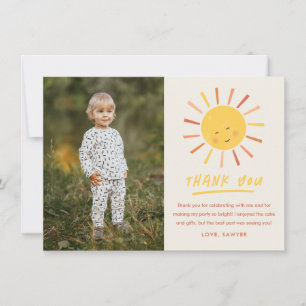 Tarjeta De Agradecimiento Primer viaje alrededor del sol Cumpleaños infantil