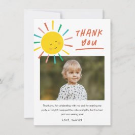 Tarjeta De Agradecimiento Primer viaje alrededor del sol cumpleaños infantil