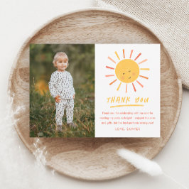 Tarjeta De Agradecimiento Primer viaje alrededor del sol Cumpleaños infantil