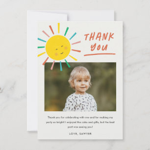 Tarjeta De Agradecimiento Primer viaje alrededor del sol Cumpleaños infantil