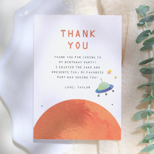 Tarjeta De Agradecimiento Primer viaje alrededor del Sol Cumpleaños Niño E