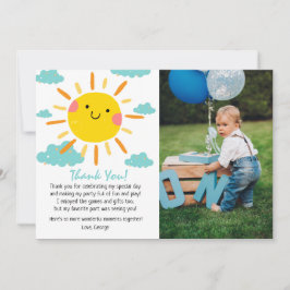 Tarjeta De Agradecimiento Primer viaje alrededor del Sol Foto cumpleaños 1º