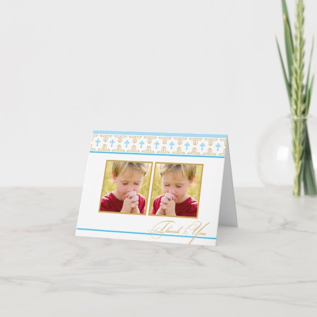 Tarjeta De Agradecimiento Primera Comunión, cristianismo | Foto Gracias (Anverso)