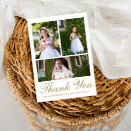 Tarjeta De Agradecimiento Primera Comunión de tres fotos con vegetación